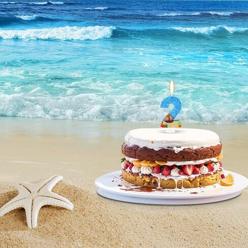 Birthday Number Candle, Beach Theme Birthday Party Candle Sailing Boat Birthday Party Decoration Paraffin Blue Sea Number Candles for Cake Topper for Wedding Summer Party (Number 6) in Saudi Arabia