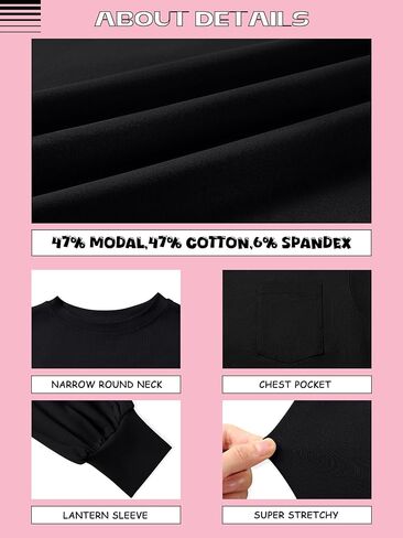 LASLULU Womens Long Sleeve T Shirts Oversized Tops Casual Fall Trendy Tee Shirts Blouses Pocket in Saudi Arabia