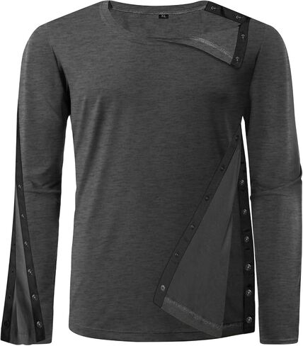 Unisex Post Shoulder Surgery Recovery Shirts - Full Tear Away Snap Long Sleeve Men Chemo Port Shirts for Men Women in Kuwait
