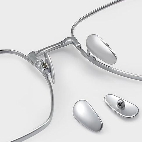 Screw-in Metal Glasses Nose Pad 2Pairs, Anti-Slip Titanium Glasses Nose Pieces, Replacement Nose Pieces Pads for Glasses Sunglasses with Screws and 3-in-1 Screwdriver(L,Silver) in Saudi Arabia