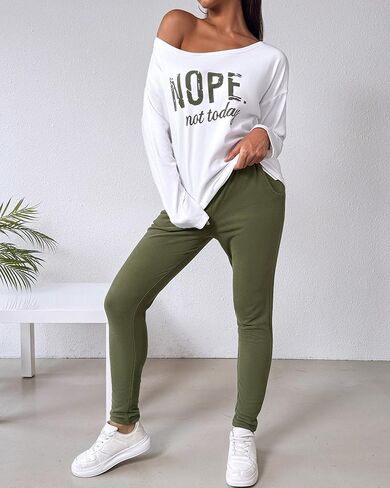 CHICME BEST SHOPPING DEALS Chic Me Women Long Sleeve Crewneck Pullover Tops and Pants Set Tracksuit 2024 Fall Outfit in Kuwait