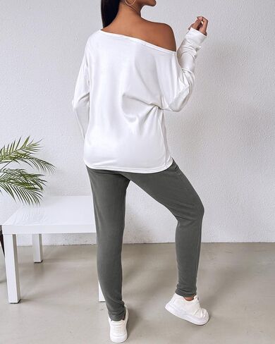 CHICME BEST SHOPPING DEALS Chic Me Women Long Sleeve Crewneck Pullover Tops and Pants Set Tracksuit 2024 Fall Outfit in Kuwait