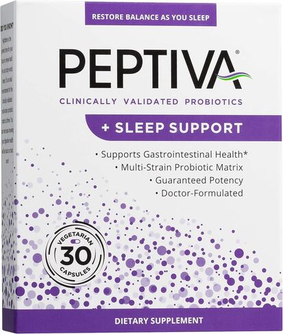 Peptiva 26 Billion CFU Probiotic and Sleep Support - Clinically Validated Multi-Strain Probiotic - Lactobacillus and Bifidobacterium, Melatonin in Kuwait