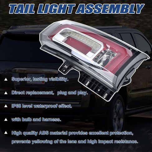 Tail Lights Assembly Compatible with GMC Yukon XL 2015 2016 2017 2018 2019 2020 LED Right Passenger Side Taillight Brake Turn Signal Assembly With Bulb Replaces 23380460 84536243 GM2801268 in Kuwait
