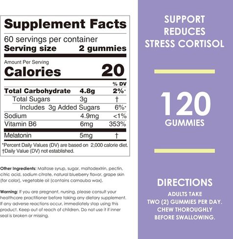 Nature's Key Melatonin Gummies for Kids & Adults, 5mg Dose Gummy with Vitamin B6, Non-GMO,Gluten-Free-Natural Blueberry Flavor 60 Count in Saudi Arabia