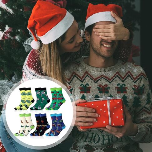 Haysandy 6 أزواج من جوارب جزازة العشب، جوارب طاقم جديدة هدايا للنساء والرجال، أفكار لأصدقاء العائلة، هدايا مضحكة للاختباء والبحث عن هدايا عيد الميلاد in Kuwait