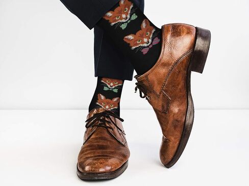 Real Sic Fun Socks for Men and Women - Cozy Cotton Dress Socks with Colorful Designs - Cool, Casual, Pet Patterned in Kuwait