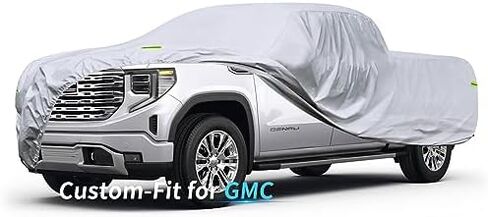 Custom-Fit for GMC Car Cover, 7 Layers Car Cover Waterproof All Weather for Automobiles, Outdoor Full Cover Rain Sun UV Protection with Zipper (for GMC SIERRA-1500) in Saudi Arabia