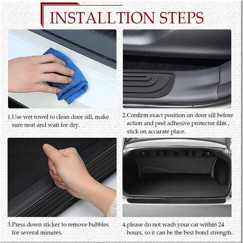 Car Rear Bumper Protector Guard, Universal Rubber Scratch-Resistant Trunk Door Sill Protector, Car Exterior Accessories Scratch-Resistant Rubber Guard Fit for Cars, SUVs in Saudi Arabia