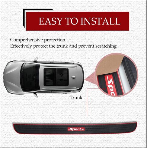 Car Rear Bumper Protector Guard, Universal Rubber Scratch-Resistant Trunk Door Sill Protector, Car Exterior Accessories Scratch-Resistant Rubber Guard Fit for Cars, SUVs in Saudi Arabia