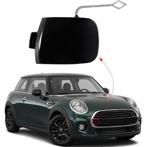 Car Front Bumper Tow Hook Cover Cap Towing Eye Fit for BMW Mini Cooper S F55 F56 F57 2016 2017 2018 51117337796 Trailer cover (Bright black, Right Passenger Side)