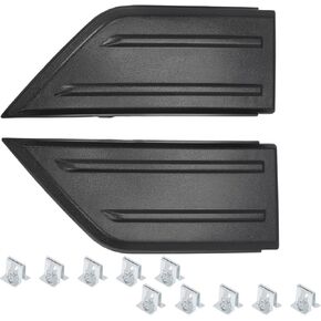 Pair Front Bumper Guards Pads Fit for F150 2021 2022 2023, Driver and Passenger Front Bumper Inserts End Caps Cover Grill ML3Z-17E810-AA ML3Z-17E811-AA, Black, Left and Right Side