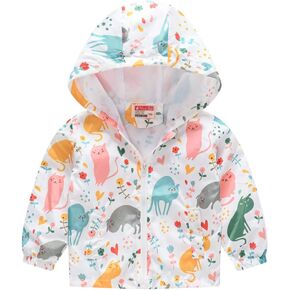TUIJI Toddler Jacket Hooded Trench Lightweight Windbreaker