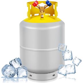 Dollate 50LB Refrigerant Recovery Tank for R12, R22, R134A, R410A, etc HVAC Cylinder Refrigerant Recovery Cylinder Tank 1/4 SAE Y-Valve Freon Recovery Tank