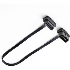 OBD2 Extension Cable, bbfly-A2 Flat Ribbon Cable Full 16pin OBDII Male to Female Cable with Angled Connectors 1FT/30CM