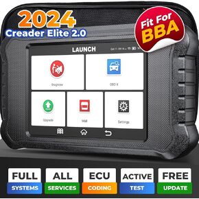 LAUNCH X431 Creader Elite 2.0 BBA OBD2 Car Scanner for BMW/Mercedes-Benz/VW/Audi/Maybach/Mini/RollsRoyce, Full System Bidirectional Scan Tool, ECU Coding, Full Reset Services, Lifetime Free Update