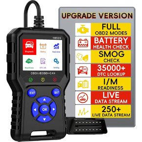 YM509 OBD2 Scanner Diagnostic Tool Live Data Code Reader 2.8'' Color Screen OBDII Scanner, Check Engine Light Fault/Smog Emission / O2 Sensor Test/Battery Tester Monitoring