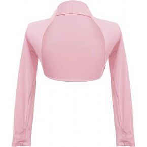 SEAUR Girls Ballet Dance Bolero Shrug Top Long Sleeve Shrugs with Finger Holes Cooling Shrugs Wrap Top for Gymnastic Leotard