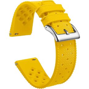 Silicone Watch Bands Quick Release Tropical Style 18mm, 20mm, 22mm for Men and Women Replacement Rubber Watch Bands Soft Breathable Waterproof Sport Watchbands Straps