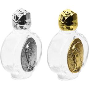 ABOOFAN 2pcs Holy Water Bottle Church Decorations for Wedding Empty Water Bottles Decorative Bottles Refillable Water Bottle Christian Water Bottle Candy Jars Vial Travel Glass Household