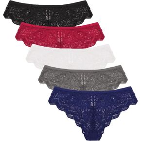 Women's Seamless Thongs Breathable Sexy Panties No show Underwear for Women Pack of 5