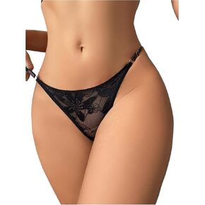 Women's Sheer Floral Lace G String Thong Low Rise Breathable Comfy Panties Underwear