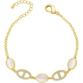 Dainty 14k Gold/Silver Plated Chain Link Bracelets for Women