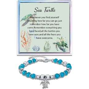 Sea Turtle Gifts for Women Turquoise Bracelet for Women Turtle Bracelet Gifts for Turtle Lovers Inspirational Gifts