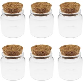 6PCS Mini Glass Bottle 50ml bayonet cork glass bottle Dispenser Bottle Tea Bottle Printing LOGO Used for Packing Medicine Perfume Making Drift Bottle Wedding Decorations