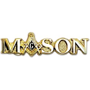 Mason Square & Compass Masonic Lapel Pin - [Gold & Blue][1'' Wide]