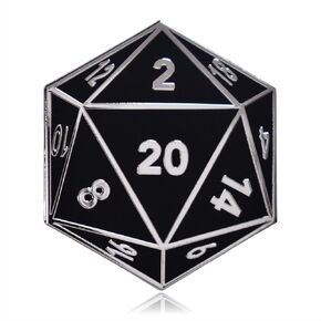 D20 Twenty-Sided Dice Hard Enamel Lapel Pin