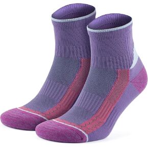 GoWith 2 Pairs Unisex Athletic Fit Running Socks, Anti-Blister Cushioned Performance Socks, Seamless Padded Workout Socks
