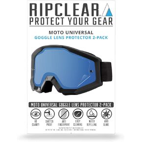 RIPCLEAR Protector For 100% Accuri 2 Moto Lens Protector Tear off Alternative (Universal Fit) Reduce Waste, Military Grade Dirt Bike/ATV/Moto Goggle Lens Protectors Crystal Clear 2-Pack