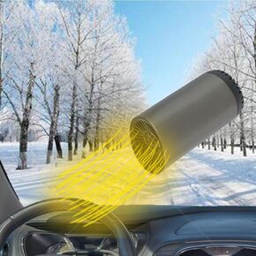 Portable 12V Car Heater, 150W Defroster Windshield Defogger Car Demister Winter Warmer Frost Removing 2-in-1 Fast Heating & Cooling with Suction Bracket