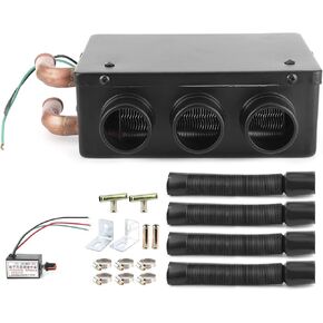 Car Heater Kit, 12V 50W Car Heater 3 Hole Portable Winter Fast Heating Warmer Frost Removing Low Noise with Mounting Accessories