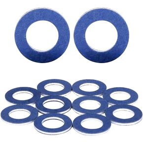 12 قطعة من حشوات سدادة تصريف زيت الألومنيوم، سدادة سحق الغسالة، 90430-12031 بديلة لـ Scion CT200h Prius Tundra Sienna Tacoma 4Runner RAV4 Scion tC xB xD قابس تصريف الزيت (أزرق 12 قطعة) in Kuwait