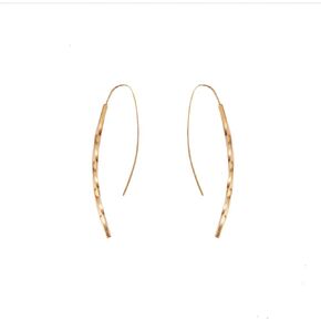 Open Hoop Earrings - Upside Down Drop Dangle Wire Threader Earrings, Surgical Titanium Steel Hypoallergenic (tassel-Gold)