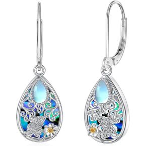 Seiyang Natural Abalone Shell Butterfly Earrings 925 Sterling Silver Leverback Dangle Earrings Butterfly Jewelry Gifts for Women in Kuwait