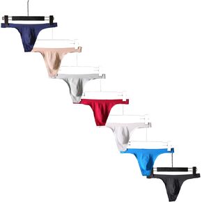 Faringoto Ultra-thin Seamless Thong Men G Strings and Thongs Men Pouch Ice Silk Underwear Breathable Low Rise S-XXL