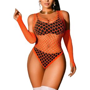 Sheer Fishnet Bodysuit, Rave Club Outfits, Fit 0-14, Exotic Wear Dancer Glow Festival Dancewear Cutout Lingerie
