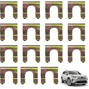 15PCS Metal Brake Line Clips, Auto U Shaped Brake Line Retainer, Automobile Oil Pipe Clip Kit, Brake Hose Retaining Clip, Brake Hose Lock for Most Cars Trucks Vehicles Repair Accessories