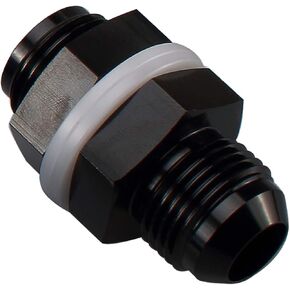 -12 AN Fuel Cell Male Bulkhead Adapter Fitting Straight Aluminum Black