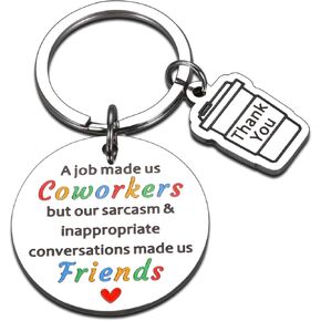 Christmas Coworker Sarcastic Gifts, A Job Made Us Coworker But Our Sarcasm Funny Gag Keychain, Work Bestie Friend Gifts for Women, Small Gifts for Coworkers Female, co worker gifts Christmas Ideas