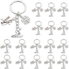 iMagitek 25 Pack Skiing Keychains Snow Skiing Charm Keyrings Ski Lover Gifts
