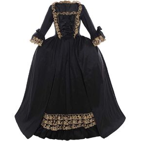 CosplayDiy Women's Queen Marie Antoinette Rococo Ball Gown Gothic Victorian Dress Costume Black
