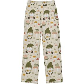 Cartoon Hippopotamus Hippo Stars Boy's Pajama Pants Kids Long Sleep PJ Pant Boy Pajama Bottoms Elastic Waist Lounge Pants with 2 Pockets M