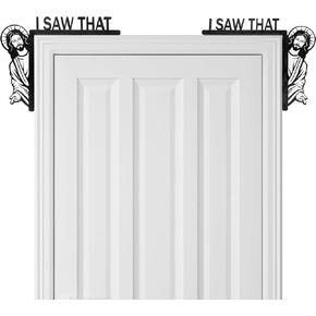 2 Packs I Saw That Door Sitter Creative Door Corner Decor Bless This Home Funny Home Decor Wood Frame Corner Decorations for Home Office Mirror Cabinet Drawer 8.66x7.08 Inch-Left & Right