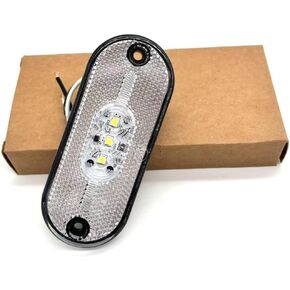 Front Rear Side Marker Light Indicator for Boats RV Camper Trailer Rectangular Led Marker Lights with Reflex Lens 3 Diodes Waterproof 12V 24V (4 Pcs light)