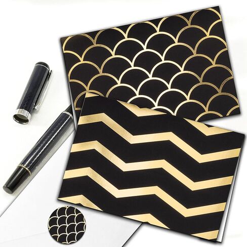 Smart Scribble 50 Blank Cards and Envelopes, Assorted Greeting Cards for All Occasions, 4x6" Blank Note Cards with Envelopes and Matching Stickers- 10 Elegant Designs, Thank You Card Assortment Pack, in Saudi Arabia