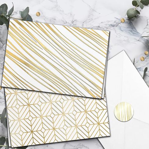 Smart Scribble 50 Blank Cards and Envelopes, Assorted Greeting Cards for All Occasions, 4x6" Blank Note Cards with Envelopes and Matching Stickers- 10 Elegant Designs, Thank You Card Assortment Pack, in Saudi Arabia